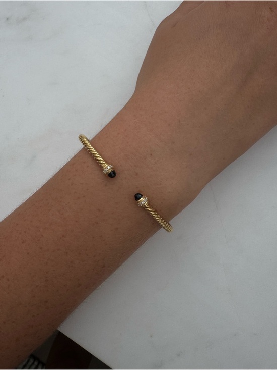 David Yurman Jewelry - David Yurman Cable Spira Bracelet in 18K Gold with Diamonds, 3mm
